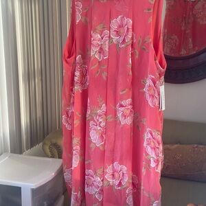 Robbie Bee Coral Green Floral Dress